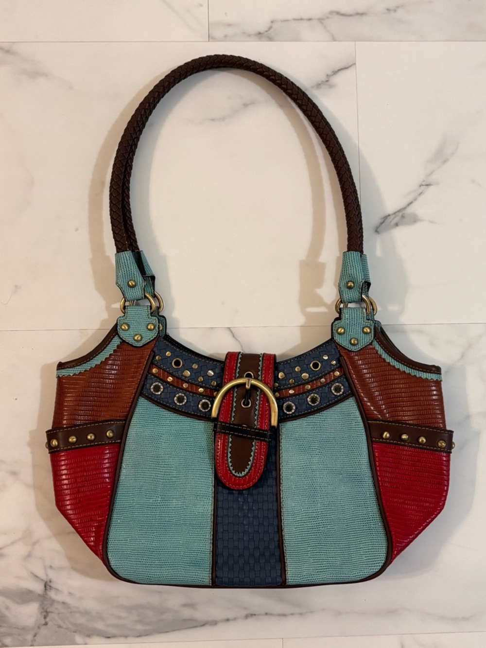 🩵M.C. Marc Chantal🩵 Western Style Turquoise & Red Purse